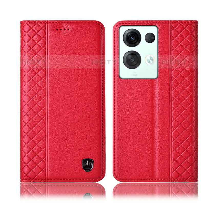 Coque Portefeuille Livre Cuir Etui Clapet H10P pour Oppo Reno8 Pro 5G Rouge Plus