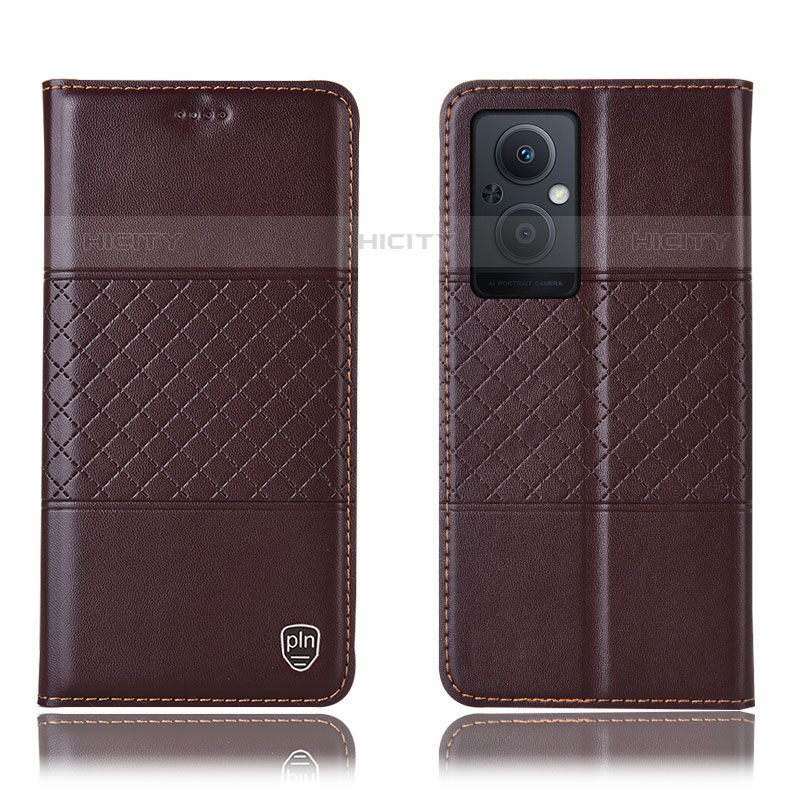 Coque Portefeuille Livre Cuir Etui Clapet H10P pour Oppo Reno8 Z 5G Marron Plus