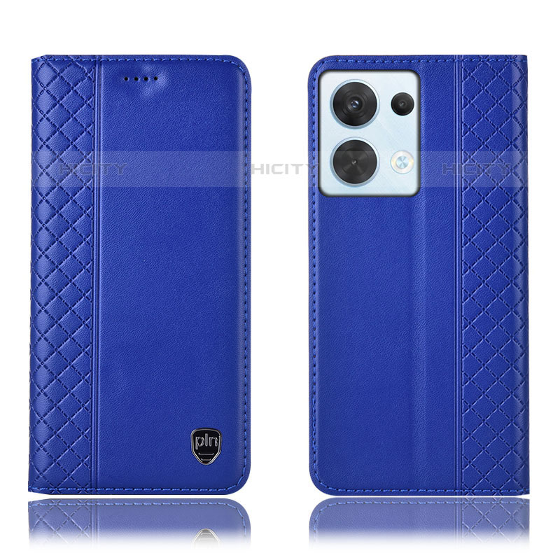 Coque Portefeuille Livre Cuir Etui Clapet H10P pour Oppo Reno9 5G Bleu Plus