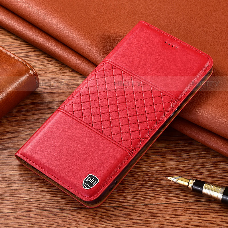 Coque Portefeuille Livre Cuir Etui Clapet H10P pour Samsung Galaxy S21 5G Rouge Plus