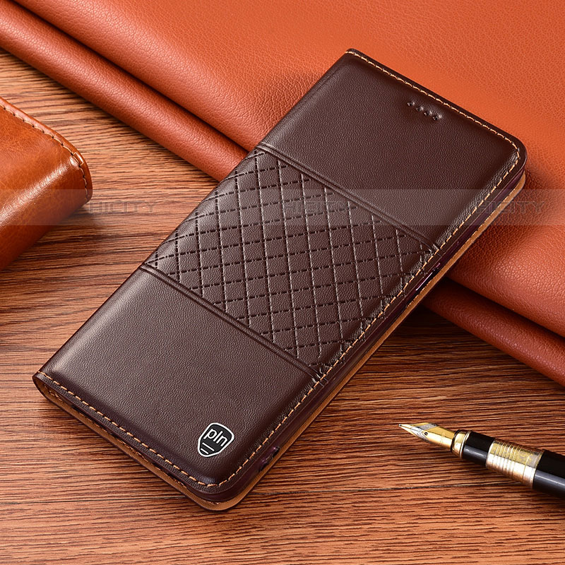 Coque Portefeuille Livre Cuir Etui Clapet H10P pour Samsung Galaxy S21 FE 5G Marron Plus