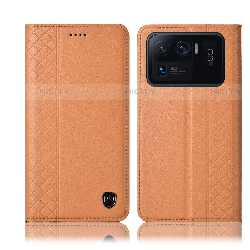 Coque Portefeuille Livre Cuir Etui Clapet H10P pour Xiaomi Mi 11 Ultra 5G Orange Plus