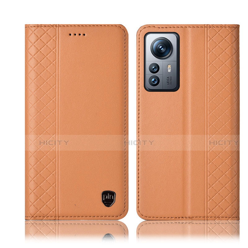 Coque Portefeuille Livre Cuir Etui Clapet H10P pour Xiaomi Mi 12 5G Orange Plus