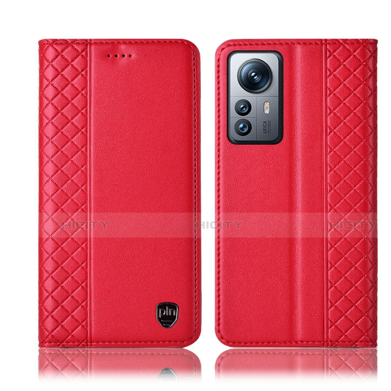 Coque Portefeuille Livre Cuir Etui Clapet H10P pour Xiaomi Mi 12 5G Rouge Plus