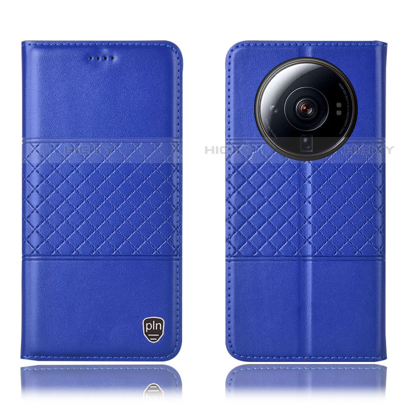 Coque Portefeuille Livre Cuir Etui Clapet H10P pour Xiaomi Mi 12 Ultra 5G Bleu Plus