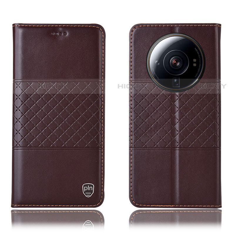 Coque Portefeuille Livre Cuir Etui Clapet H10P pour Xiaomi Mi 12 Ultra 5G Marron Plus