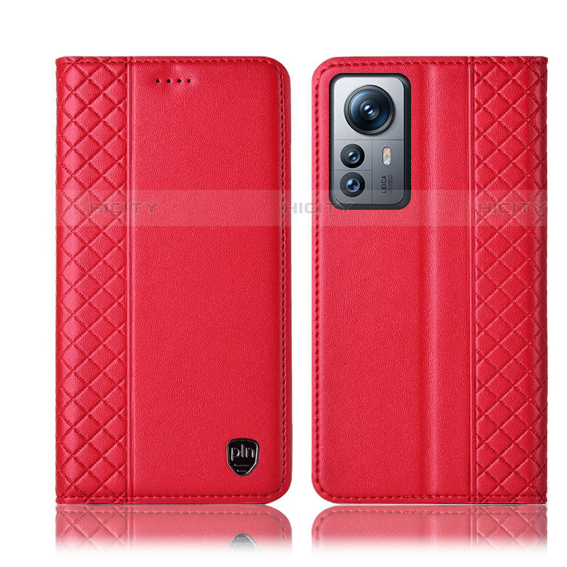 Coque Portefeuille Livre Cuir Etui Clapet H10P pour Xiaomi Mi 12X 5G Rouge Plus