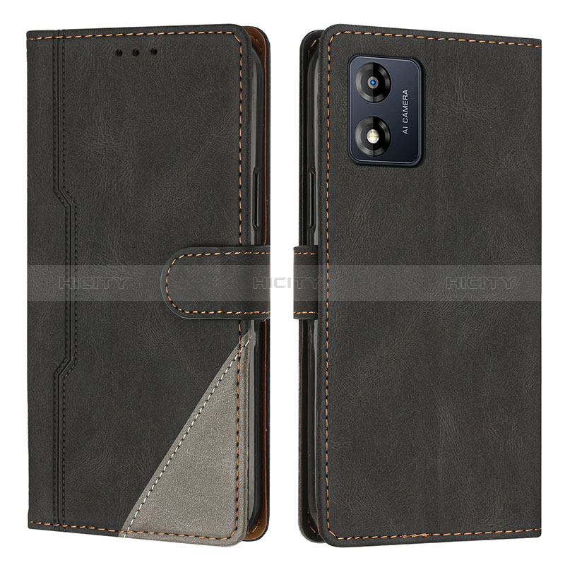 Coque Portefeuille Livre Cuir Etui Clapet H10X pour Motorola Moto E13 Noir Plus