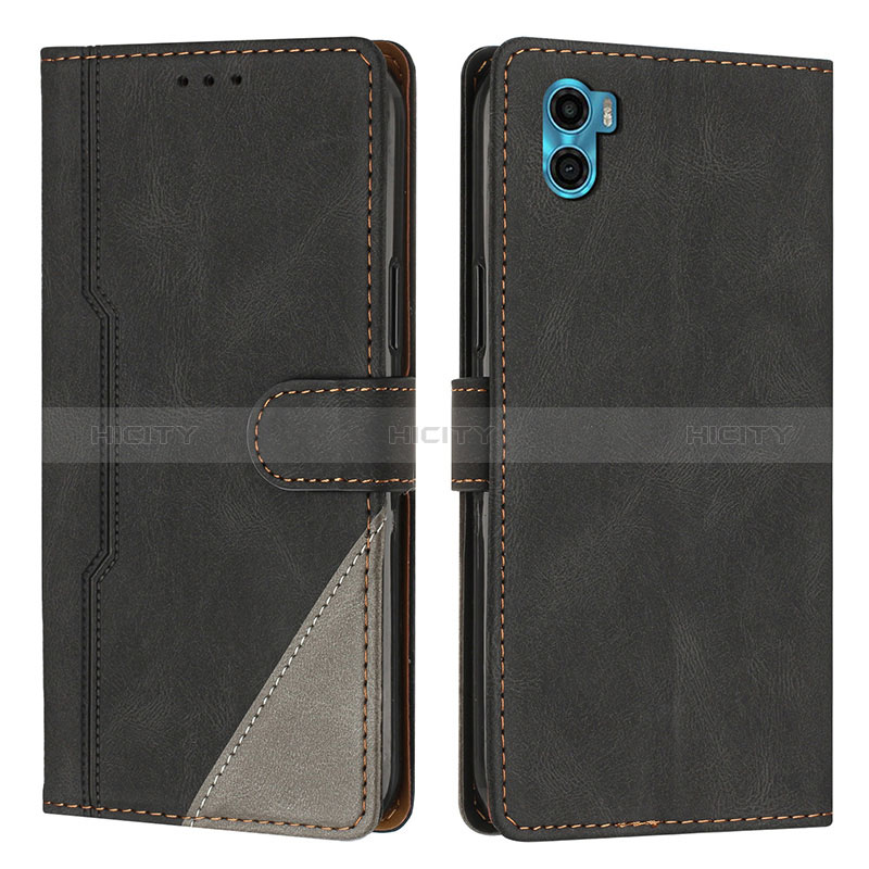 Coque Portefeuille Livre Cuir Etui Clapet H10X pour Motorola Moto E22S Noir Plus