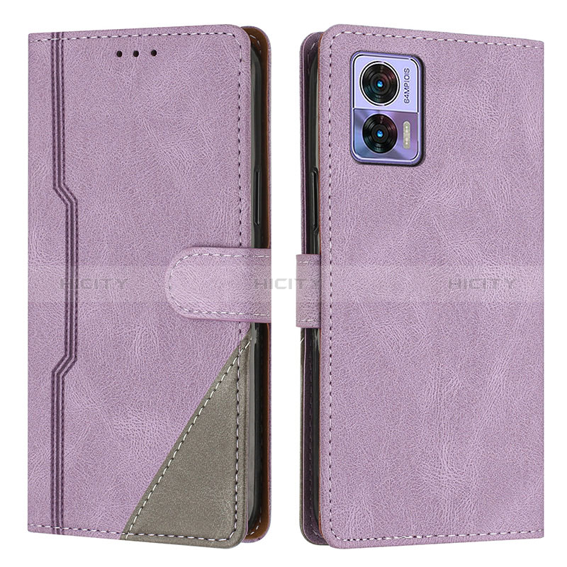 Coque Portefeuille Livre Cuir Etui Clapet H10X pour Motorola Moto Edge 30 Neo 5G Violet Plus