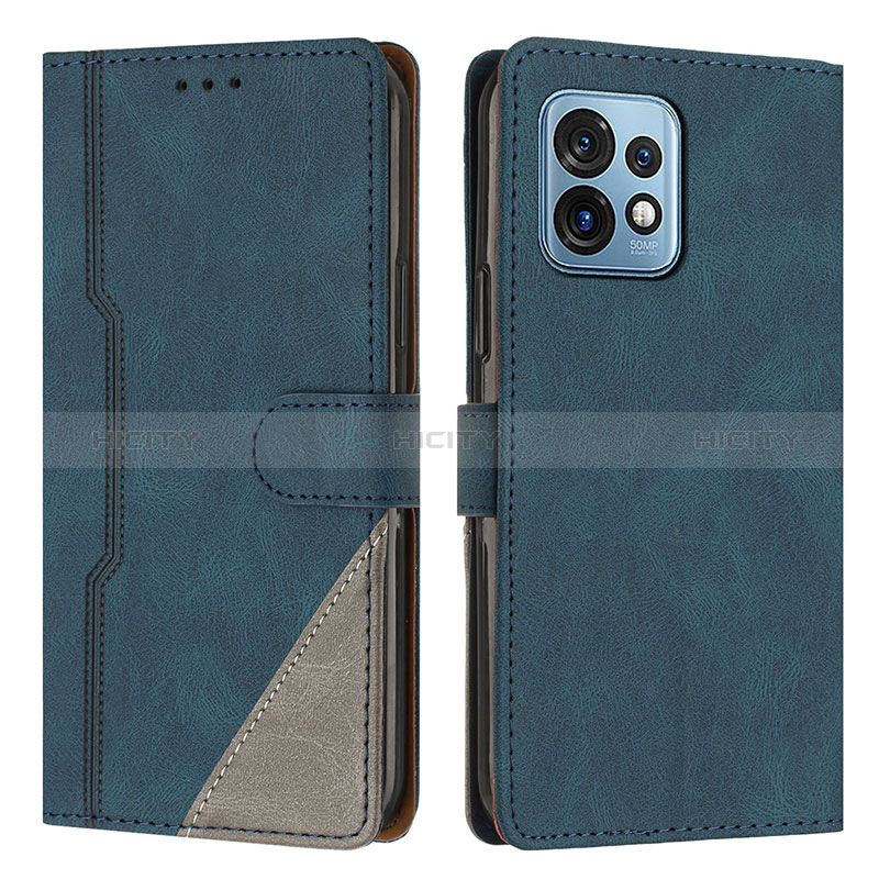 Coque Portefeuille Livre Cuir Etui Clapet H10X pour Motorola Moto Edge 40 Pro 5G Bleu Plus