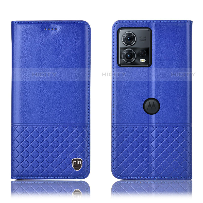 Coque Portefeuille Livre Cuir Etui Clapet H11P pour Motorola Moto Edge 30 Fusion 5G Bleu Plus