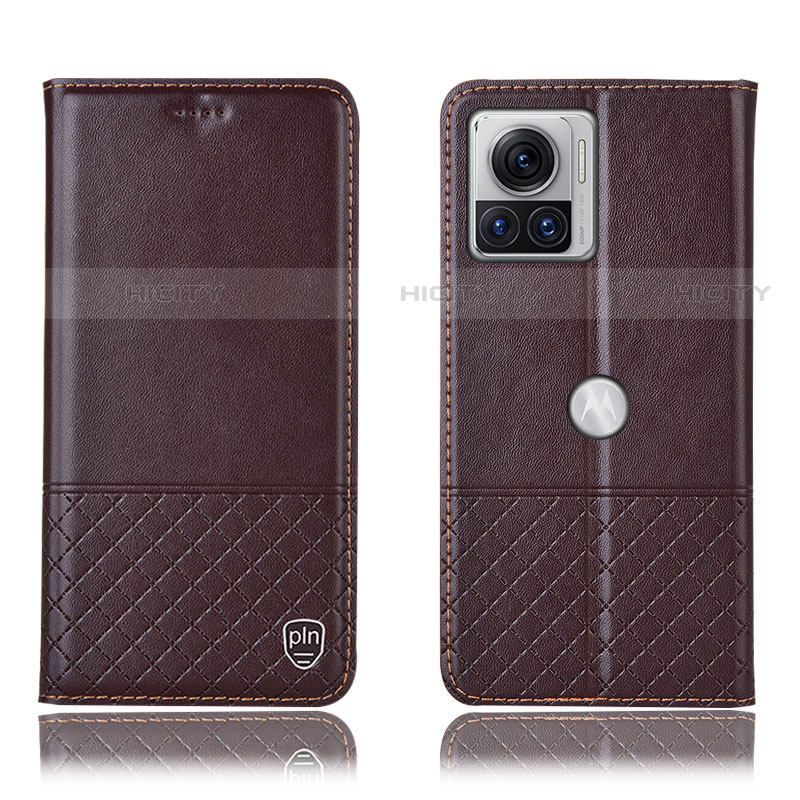 Coque Portefeuille Livre Cuir Etui Clapet H11P pour Motorola Moto Edge 30 Ultra 5G Marron Plus