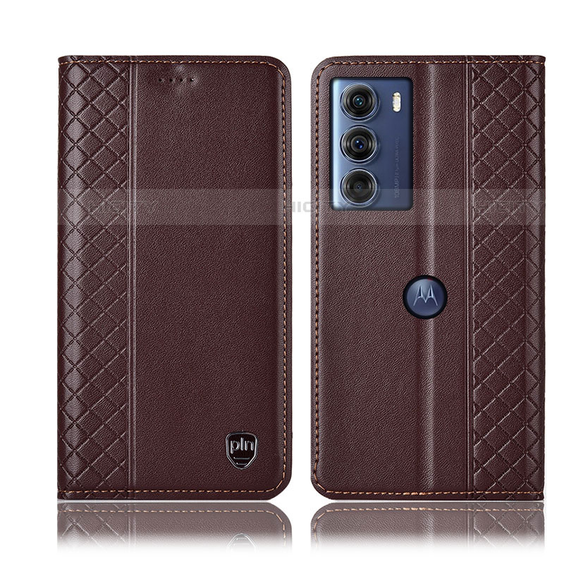 Coque Portefeuille Livre Cuir Etui Clapet H11P pour Motorola Moto G200 5G Marron Plus