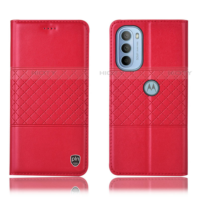 Coque Portefeuille Livre Cuir Etui Clapet H11P pour Motorola Moto G31 Rouge Plus