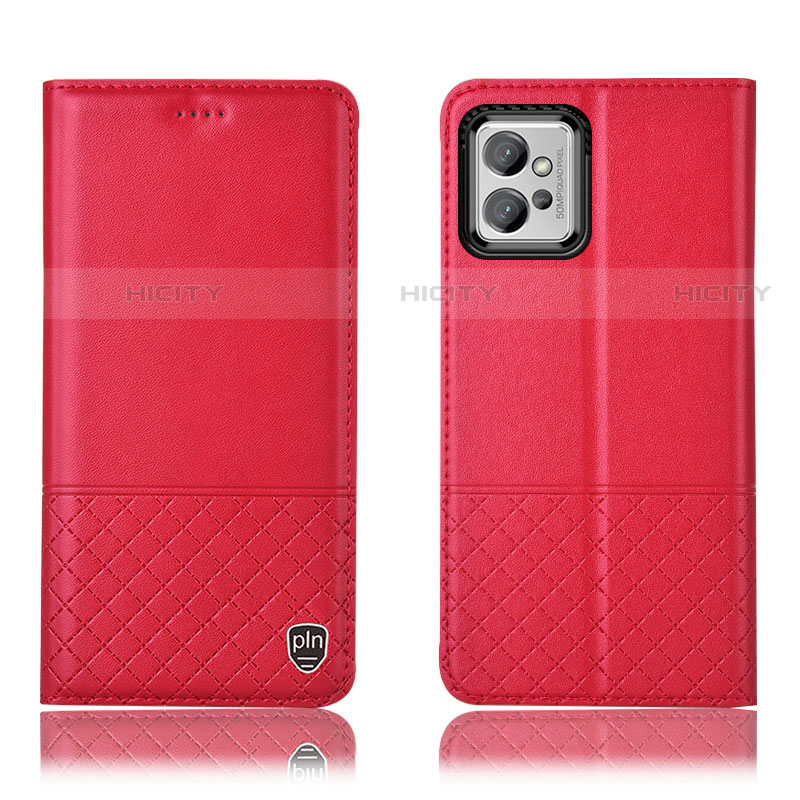 Coque Portefeuille Livre Cuir Etui Clapet H11P pour Motorola Moto G32 Rouge Plus