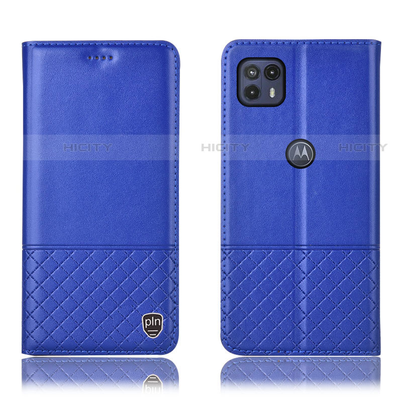 Coque Portefeuille Livre Cuir Etui Clapet H11P pour Motorola Moto G50 5G Bleu Plus