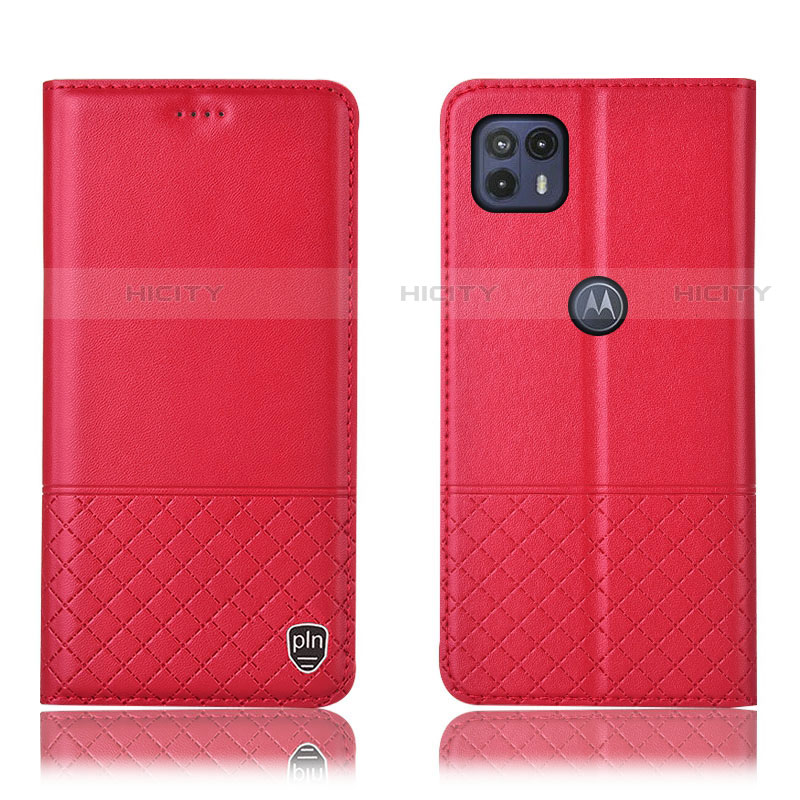 Coque Portefeuille Livre Cuir Etui Clapet H11P pour Motorola Moto G50 5G Rouge Plus