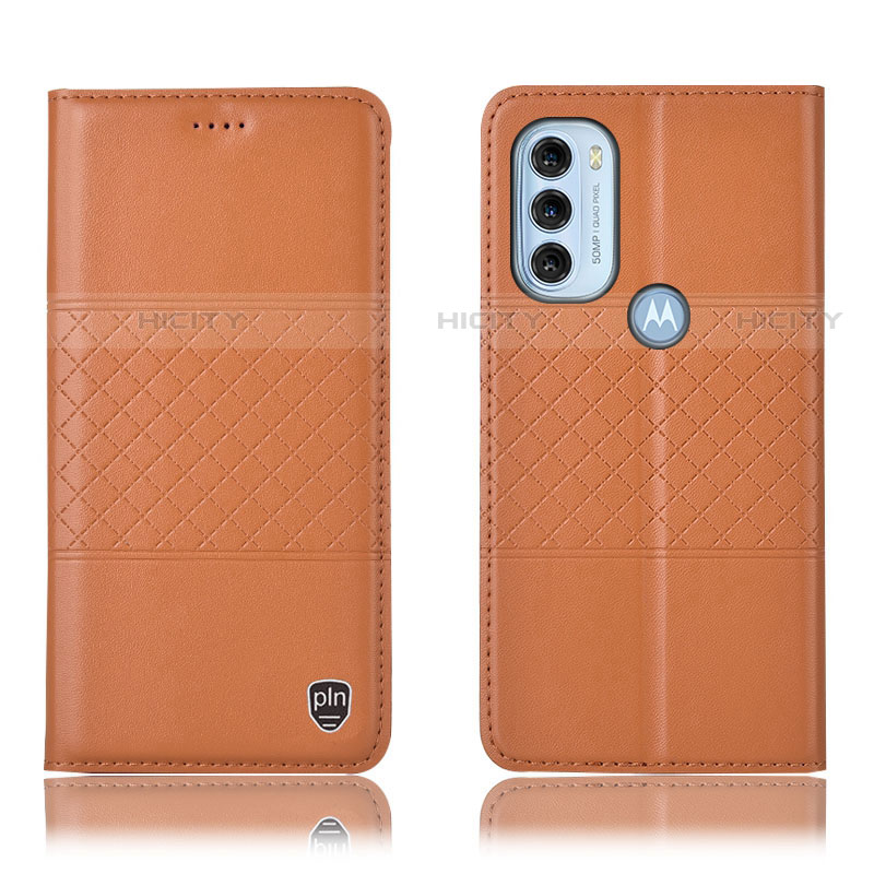 Coque Portefeuille Livre Cuir Etui Clapet H11P pour Motorola Moto G71 5G Orange Plus