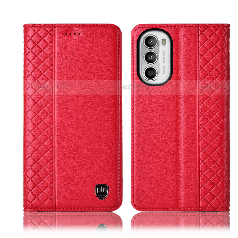 Coque Portefeuille Livre Cuir Etui Clapet H11P pour Motorola Moto G71s 5G Rouge Plus