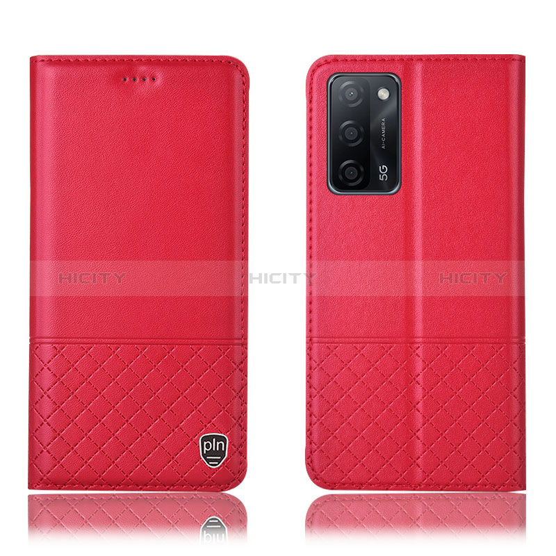 Coque Portefeuille Livre Cuir Etui Clapet H11P pour Oppo A56 5G Rouge Plus