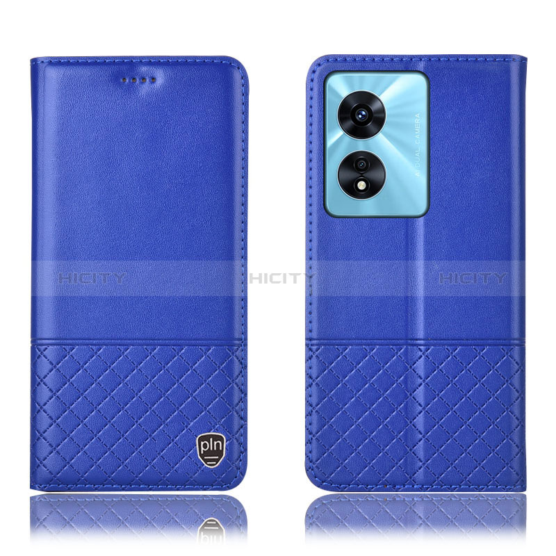 Coque Portefeuille Livre Cuir Etui Clapet H11P pour Oppo A78 4G Bleu Plus