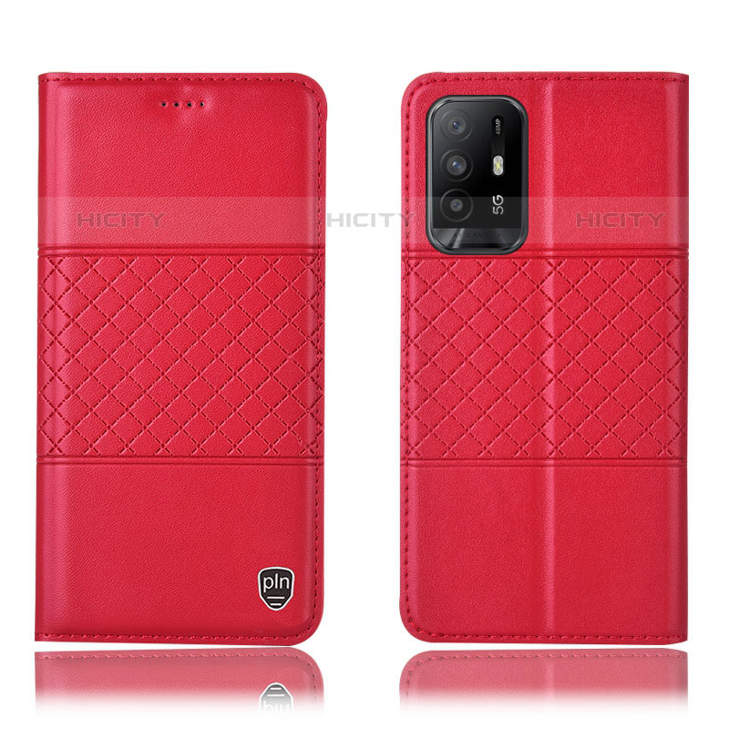 Coque Portefeuille Livre Cuir Etui Clapet H11P pour Oppo A95 5G Rouge Plus