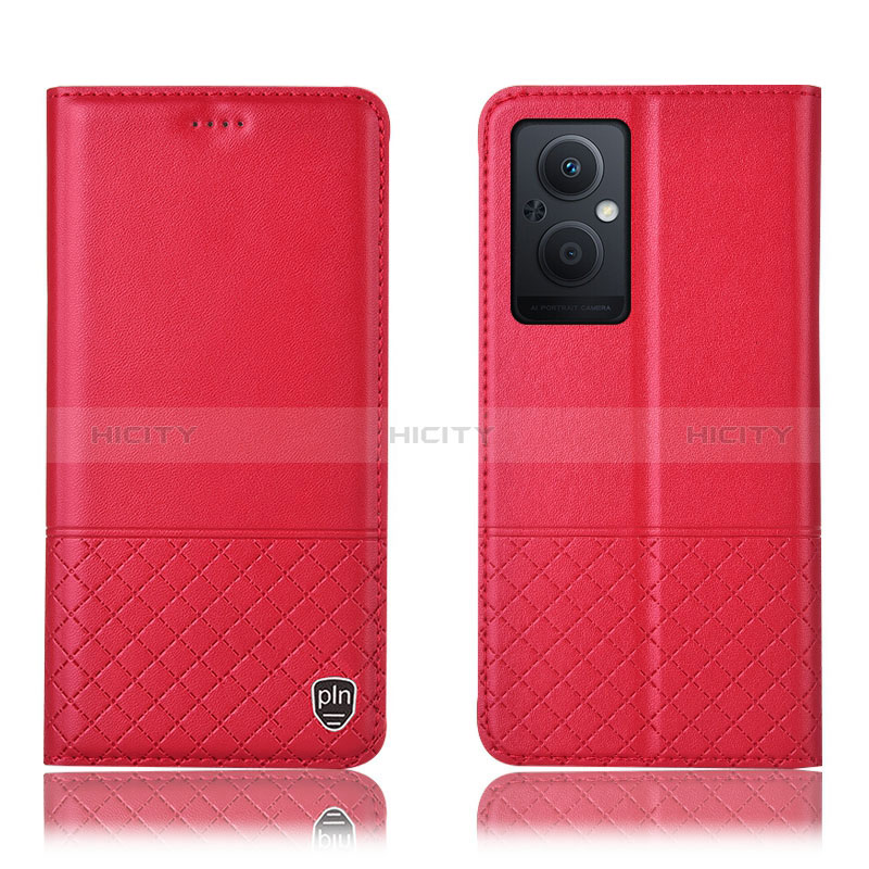 Coque Portefeuille Livre Cuir Etui Clapet H11P pour Oppo A96 5G Rouge Plus