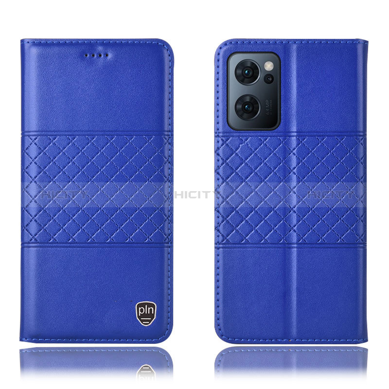 Coque Portefeuille Livre Cuir Etui Clapet H11P pour Oppo Find X5 Lite 5G Bleu Plus