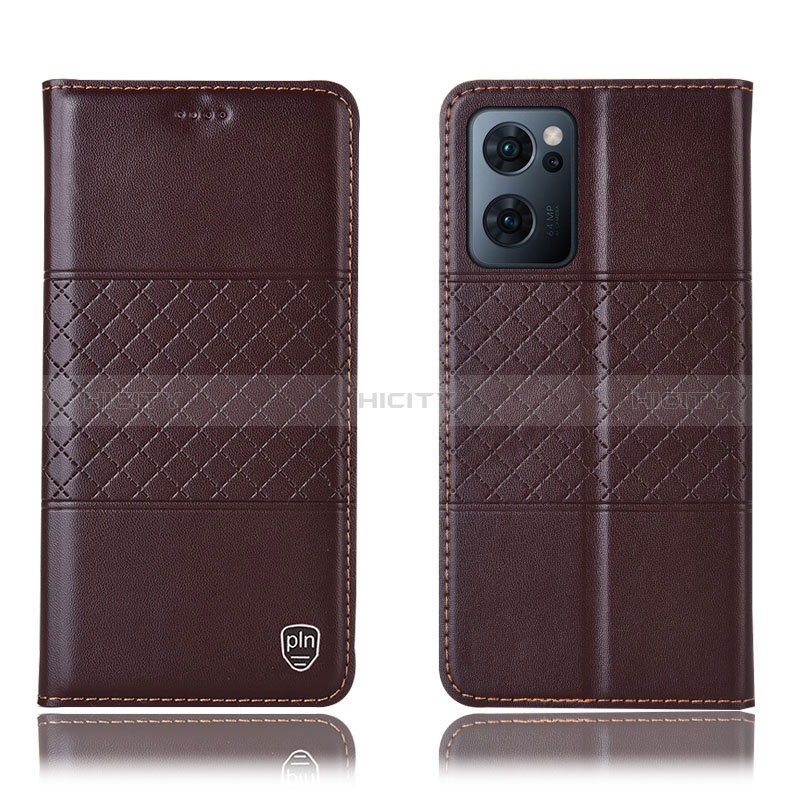 Coque Portefeuille Livre Cuir Etui Clapet H11P pour Oppo Find X5 Lite 5G Marron Plus