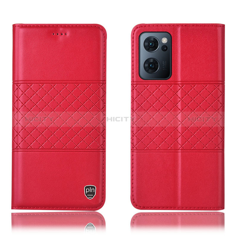 Coque Portefeuille Livre Cuir Etui Clapet H11P pour Oppo Find X5 Lite 5G Rouge Plus