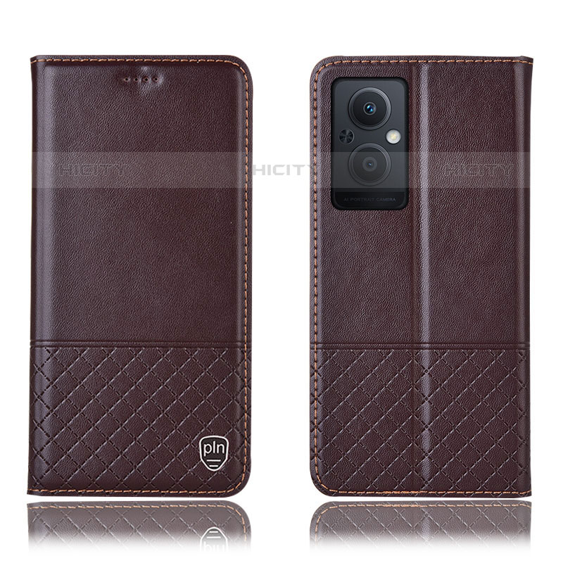 Coque Portefeuille Livre Cuir Etui Clapet H11P pour Oppo Reno7 Lite 5G Marron Plus