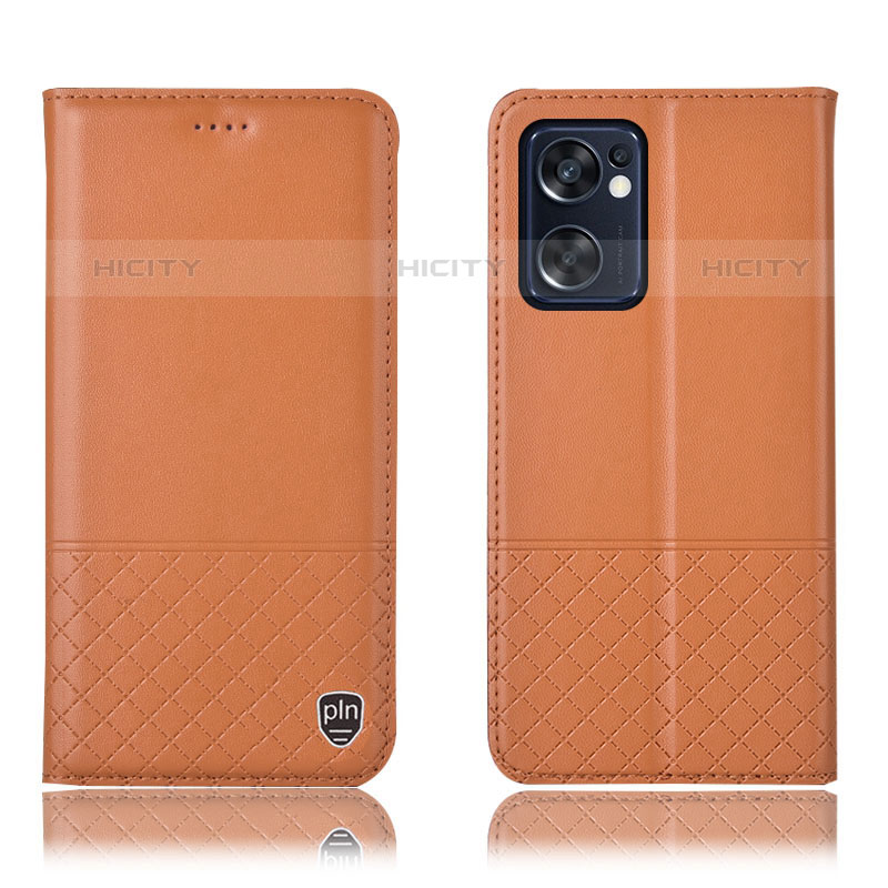 Coque Portefeuille Livre Cuir Etui Clapet H11P pour Oppo Reno7 SE 5G Orange Plus