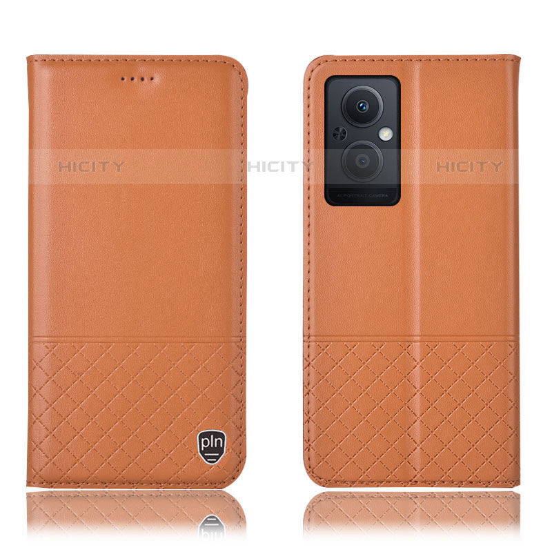 Coque Portefeuille Livre Cuir Etui Clapet H11P pour Oppo Reno8 Lite 5G Orange Plus