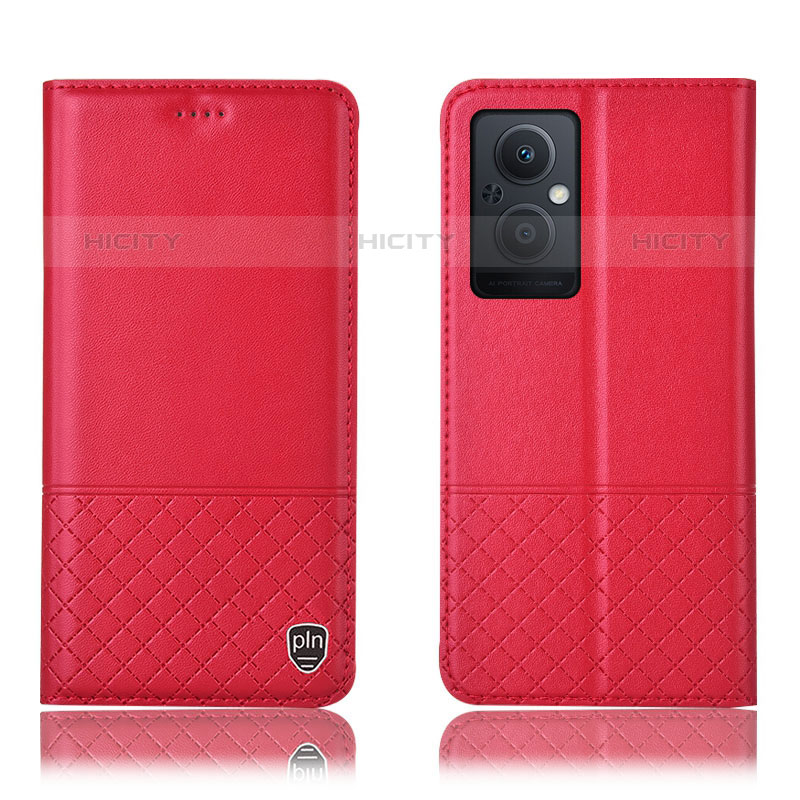 Coque Portefeuille Livre Cuir Etui Clapet H11P pour Oppo Reno8 Lite 5G Rouge Plus