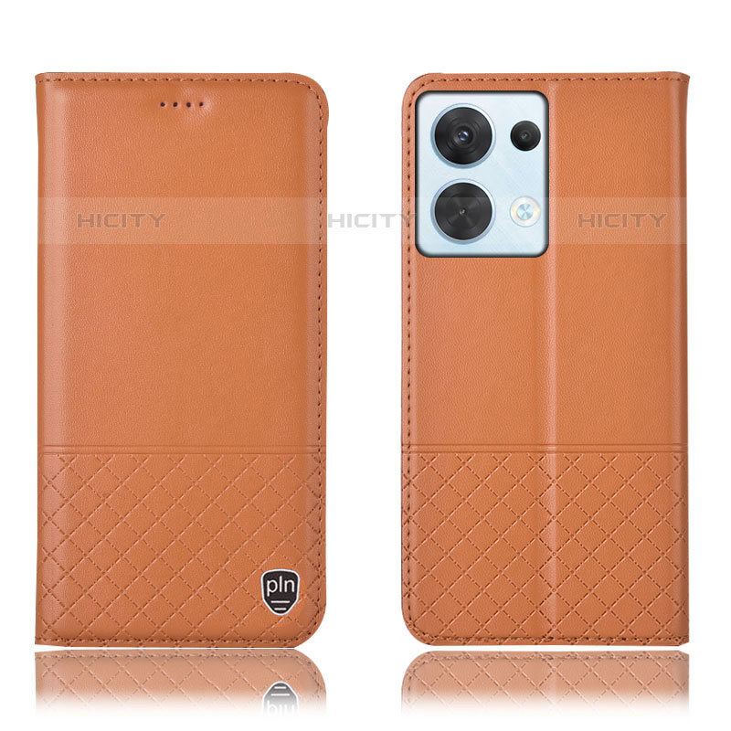 Coque Portefeuille Livre Cuir Etui Clapet H11P pour Oppo Reno9 Pro 5G Orange Plus