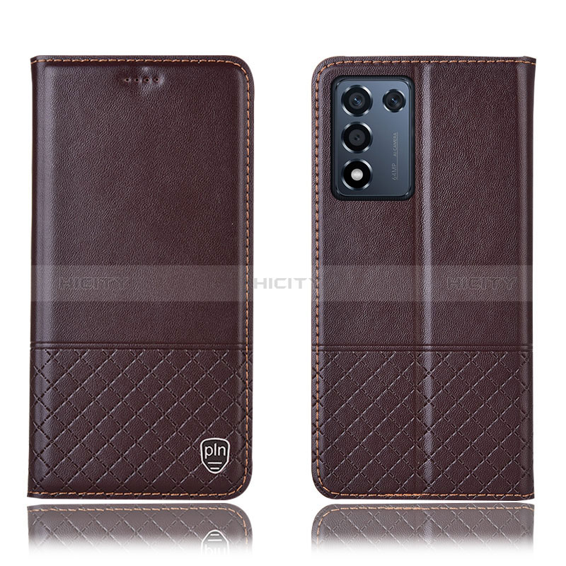 Coque Portefeuille Livre Cuir Etui Clapet H11P pour Realme 9 SE 5G Marron Plus