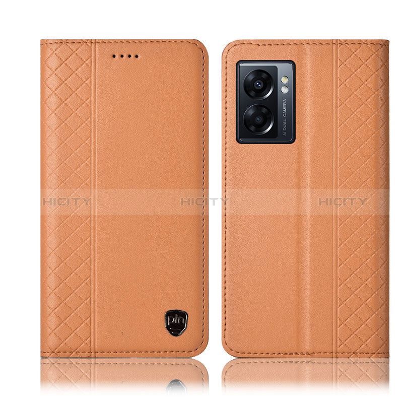 Coque Portefeuille Livre Cuir Etui Clapet H11P pour Realme Narzo 50 5G Orange Plus