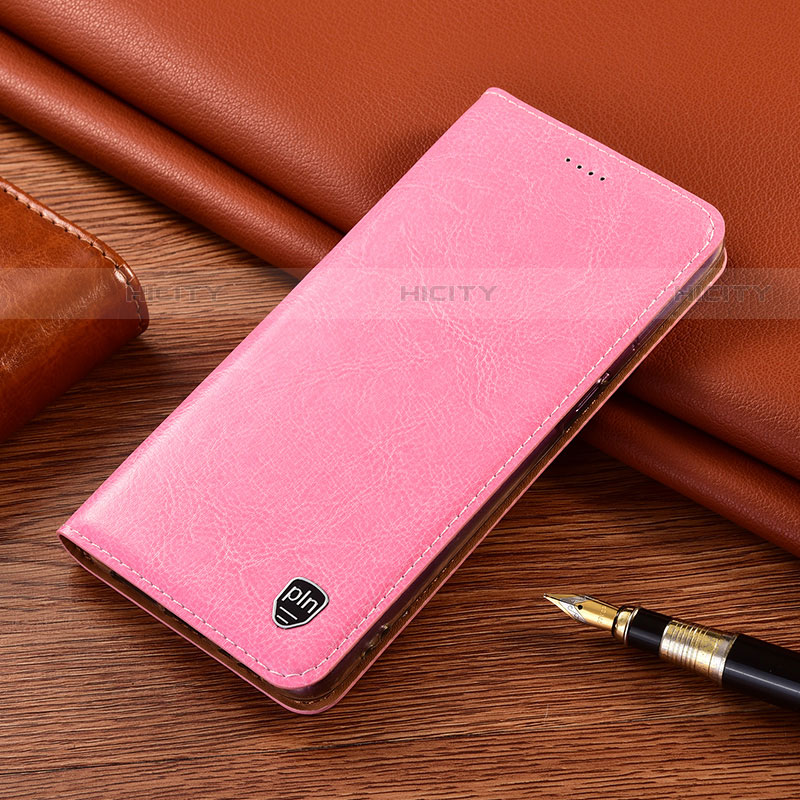 Coque Portefeuille Livre Cuir Etui Clapet H11P pour Samsung Galaxy S21 5G Or Rose Plus