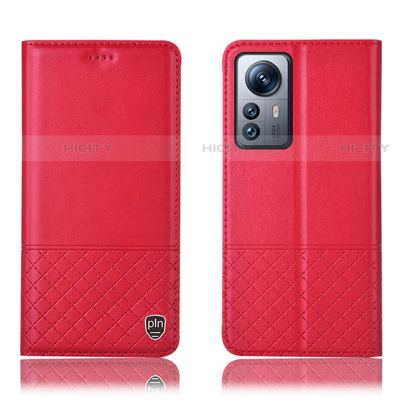 Coque Portefeuille Livre Cuir Etui Clapet H11P pour Xiaomi Mi 12 Pro 5G Rouge Plus