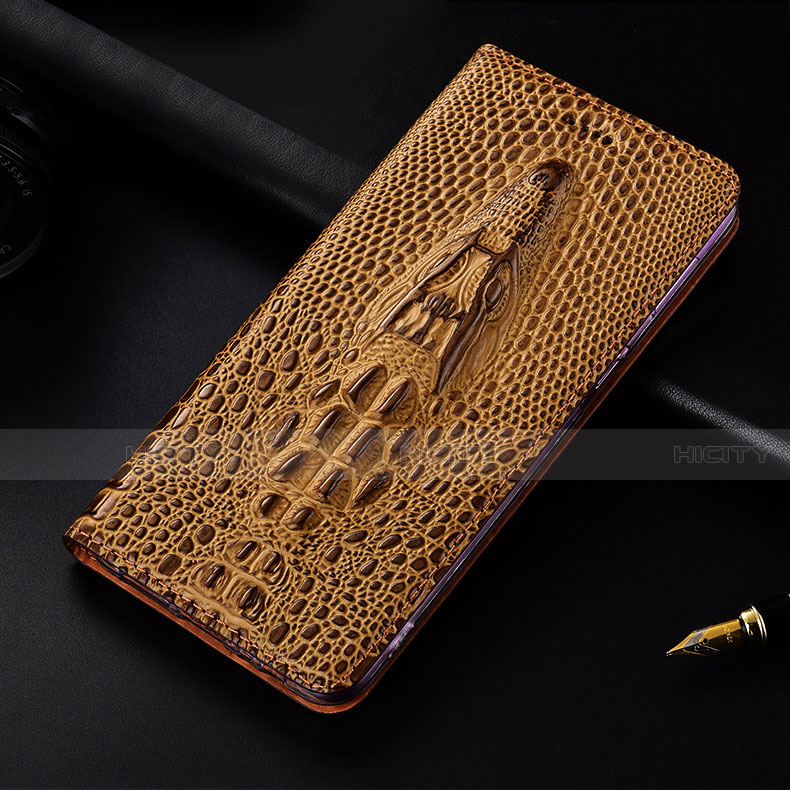 Coque Portefeuille Livre Cuir Etui Clapet H15 pour Apple iPhone 13 Marron Plus