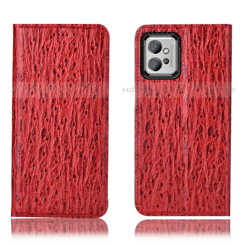 Coque Portefeuille Livre Cuir Etui Clapet H15P pour Motorola Moto G32 Rouge Plus