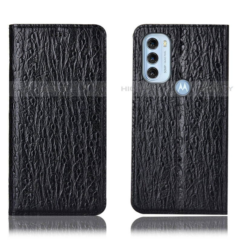 Coque Portefeuille Livre Cuir Etui Clapet H15P pour Motorola Moto G71 5G Noir Plus