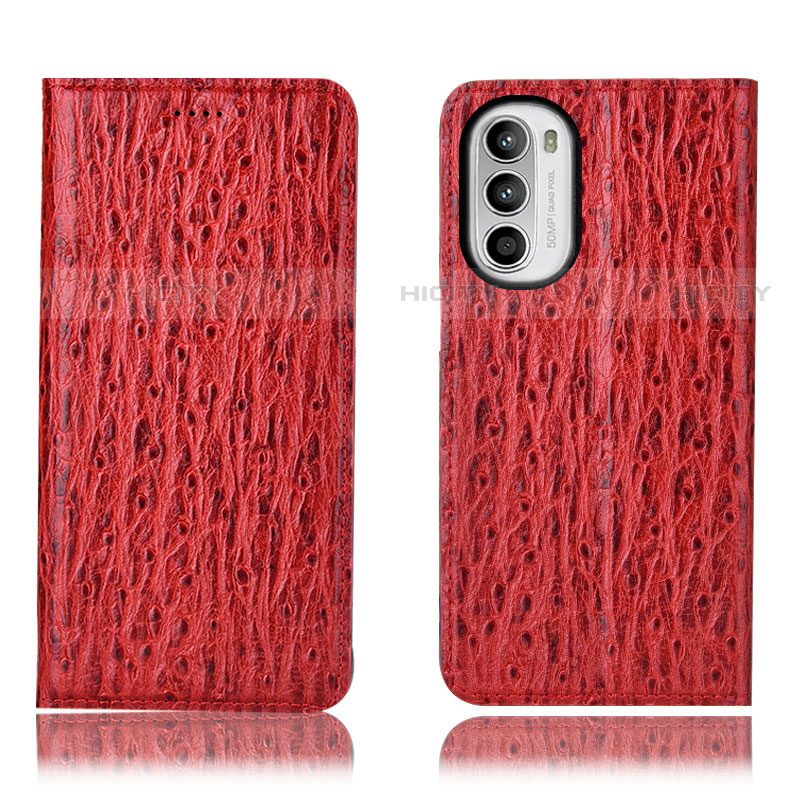 Coque Portefeuille Livre Cuir Etui Clapet H15P pour Motorola Moto G71s 5G Rouge Plus