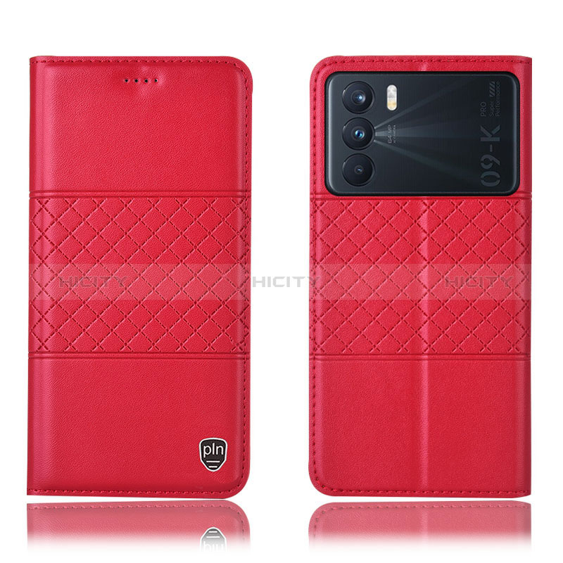 Coque Portefeuille Livre Cuir Etui Clapet H15P pour Oppo K9 Pro 5G Rouge Plus