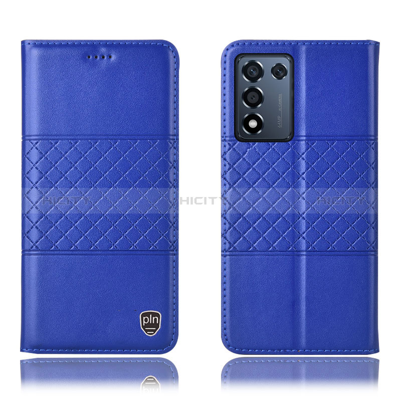 Coque Portefeuille Livre Cuir Etui Clapet H15P pour Oppo K9S 5G Bleu Plus