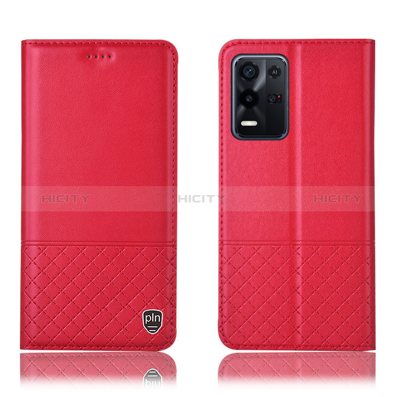 Coque Portefeuille Livre Cuir Etui Clapet H15P pour Oppo K9X 5G Rouge Plus