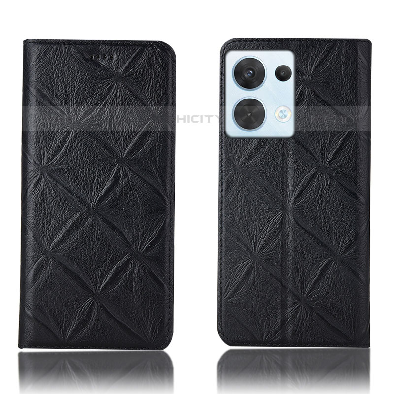 Coque Portefeuille Livre Cuir Etui Clapet H15P pour Oppo Reno8 5G Noir Plus