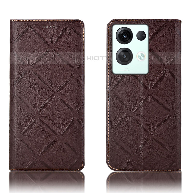 Coque Portefeuille Livre Cuir Etui Clapet H15P pour Oppo Reno8 Pro 5G Marron Plus