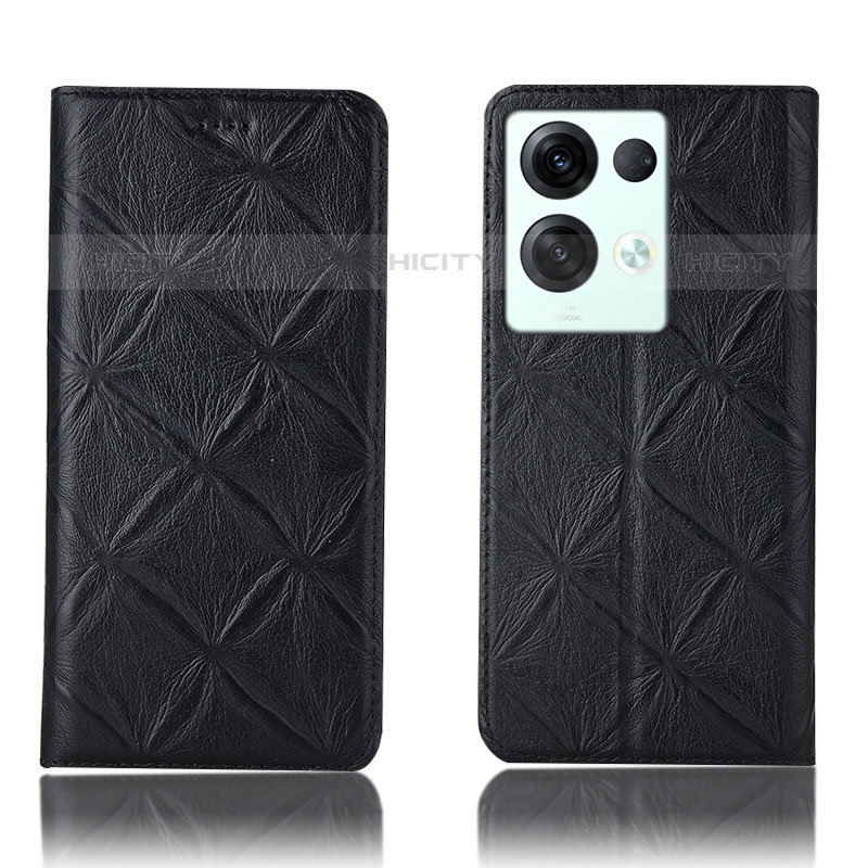 Coque Portefeuille Livre Cuir Etui Clapet H15P pour Oppo Reno8 Pro 5G Noir Plus